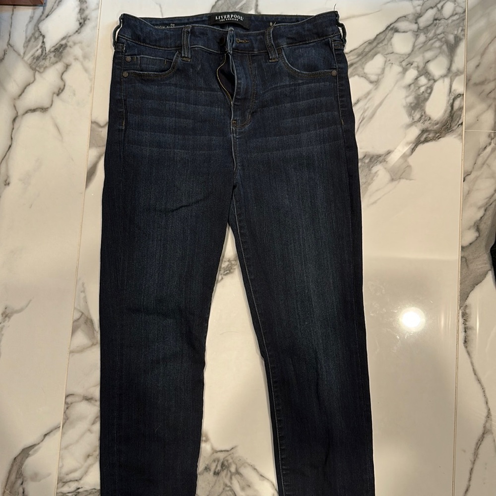 Liverpool High Rise Ankle Skinny Jean Dark Blue Size 8 29in